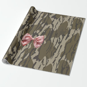 Schattigee Bottomland Camo Esthetische Roze Ribbon Cadeaupapier