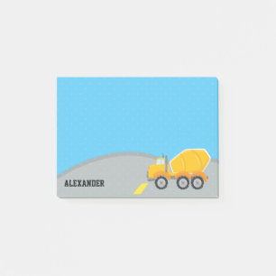 Schattigee Bouw Cement Mixer Truck Vehicles Boys Post-it® Notes