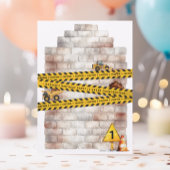Schattigee bouwtrucks jongens 1e verjaardagsfeest kaart