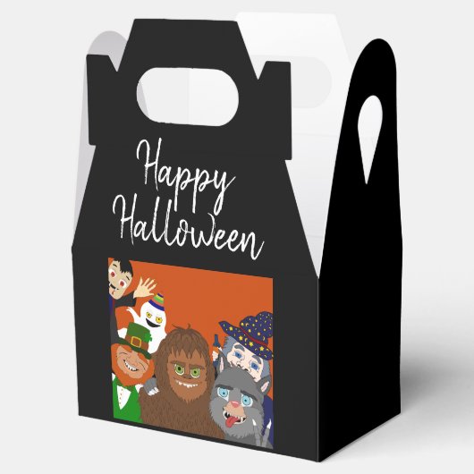 Schattigee bovennatuurlijke Happy Halloween Kostuu Bedankdoosjes (Geopend)