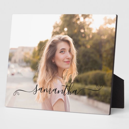 Schattigee Bow Handtekening Naam Foto Fotoplaat (Zijkant)