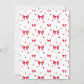 Schattigee Bow & hart Baby shower Uitnodiging (Achterkant)