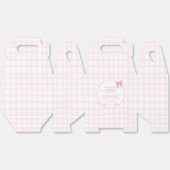 Schattigee Bow Pastel Roze Gingham Baby shower Gab Bedankdoosjes (Ongevouwen)