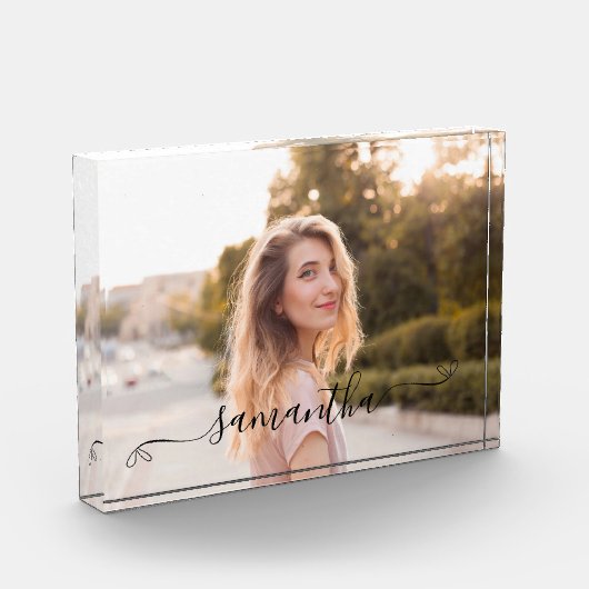 Schattigee Bow Signature Name Fotoblokken (Links)