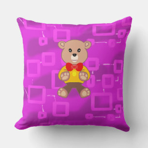Schattigee Bowtie Teddy Bear Blue Ruimteschip Kussen
