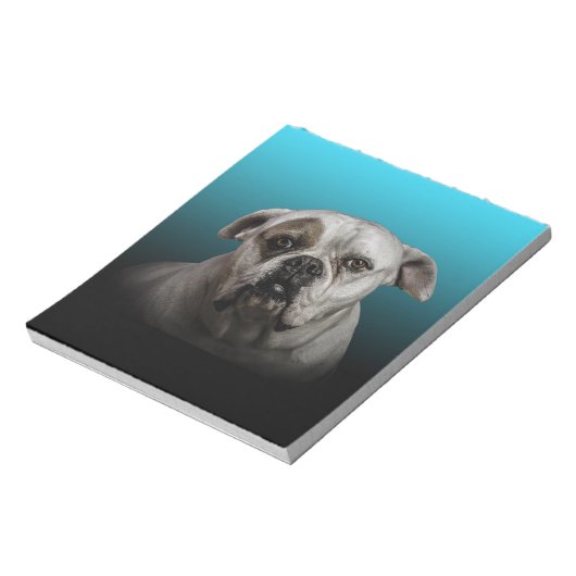 Schattigee Boxer Dog w Blue Black Gradient achterg Notitieblok (Gedraaid)