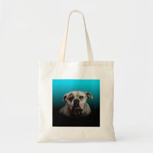 Schattigee Boxer Dog w Blue Black Gradient achterg Tote Bag