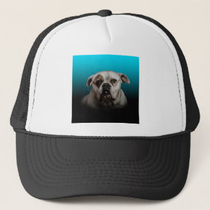 Schattigee Boxer Dog w Blue Black Gradient achterg Trucker Pet