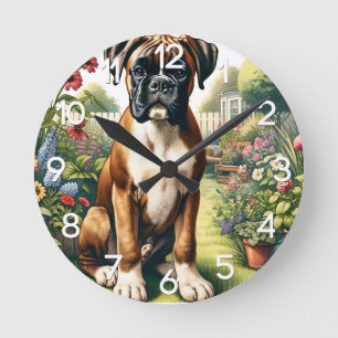 Schattigee Boxer Dog Wall Clock Ronde Klok