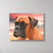 Schattigee Boxer Dog Water Kleur Olieverfschilderi Canvas Afdruk (Voorkant)