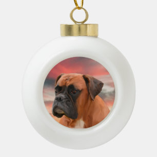 Schattigee Boxer Dog Water Kleur Olieverfschilderi Keramische Bal Ornament