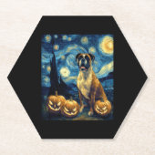 Schattigee Boxer Halloween Jack O Lantern Pumpkin Kartonnen Onderzetters (Voorkant)