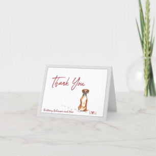 Schattigee Boxer Pet Dog Personaliseer Naam Bone Bedankkaart