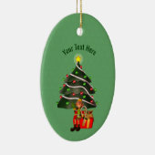 Schattigee Boy Elf Tree Holiday gepersonaliseerd Keramisch Ornament (Rechts)