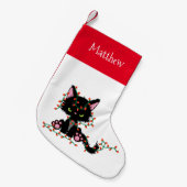 Schattigee Boze Grumpy Kerstkat Kleine Kerstsok (Voorkant (Hangend))