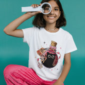 Schattigee boze kattengeest gevangen in roze drank t-shirt