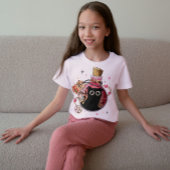Schattigee boze kattengeest gevangen in roze drank t-shirt