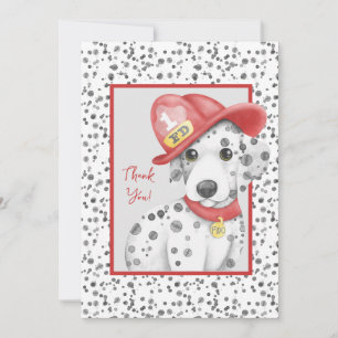 Schattigee Brandweerman Dalmatische Baby shower Bedankkaart
