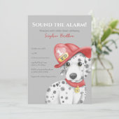 Schattigee Brandweerman Dalmatische Baby shower Kaart (Staand voorkant)
