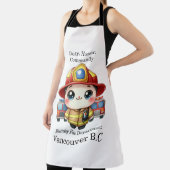 Schattigee brandweerman met hulpvoertuigen schort (Insitu)