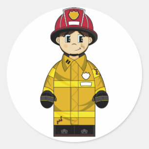 Schattigee brandweerman Sticker
