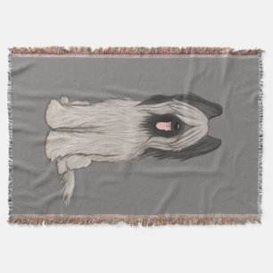 Schattigee Briard Cartoon Dog Decoratieve Gooi Dek Deken