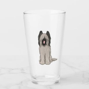 Schattigee Briard Cartoon Dog Drink Glass Glas