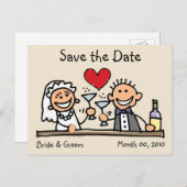 Schattigee Briefkaarten Save the Date (Voorkant / Achterkant)