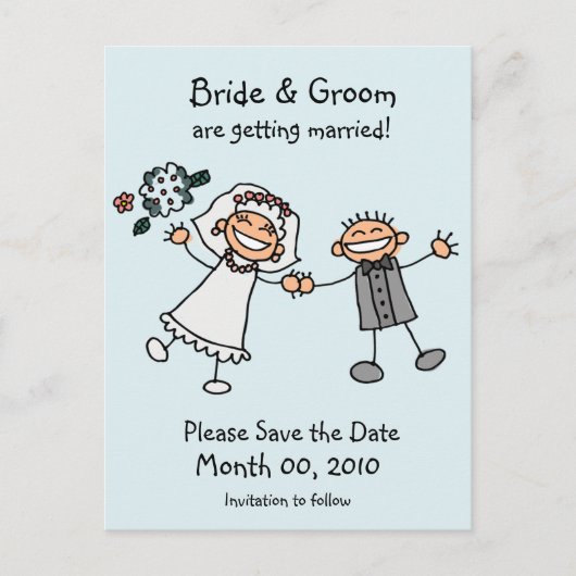 Schattigee Briefkaarten Save the Date (Voorkant)