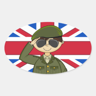 Schattigee Britse legersoldaat Sticker