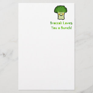 Schattigee Broccoli Pun Cartoon Design Briefpapier