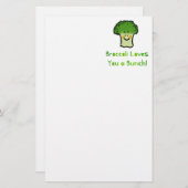 Schattigee Broccoli Pun Cartoon Design Briefpapier (Voorkant / Achterkant)