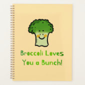 Schattigee Broccoli Pun Cartoon Design Planner (Voorkant)