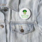 Schattigee Broccoli Pun Cartoon Design Ronde Button 5,7 Cm (In situ)