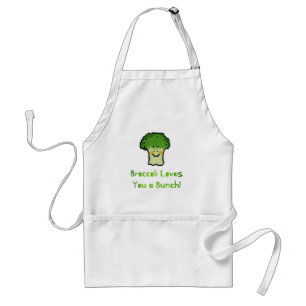Schattigee Broccoli Pun Cartoon Design Standaard Schort