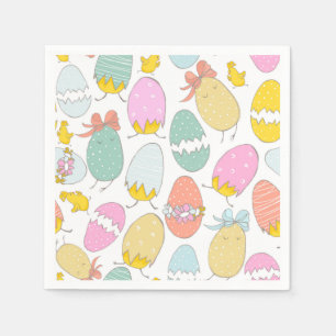 Schattigee broedeieren en paaseieren servet