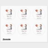 Schattigee bruid bruidegom dank u bruiloft ronde sticker (Vel)