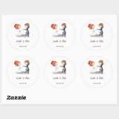 Schattigee bruid bruidegom dansende bruiloft ronde sticker (Vel)