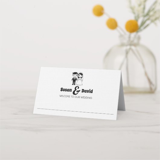 Schattigee bruid en bruidegom bruiloft plaats kaar (Voorkant)