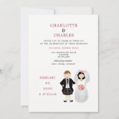 Schattigee bruid en bruidegom Schotse Tartan bruil Kaart (Voorkant)