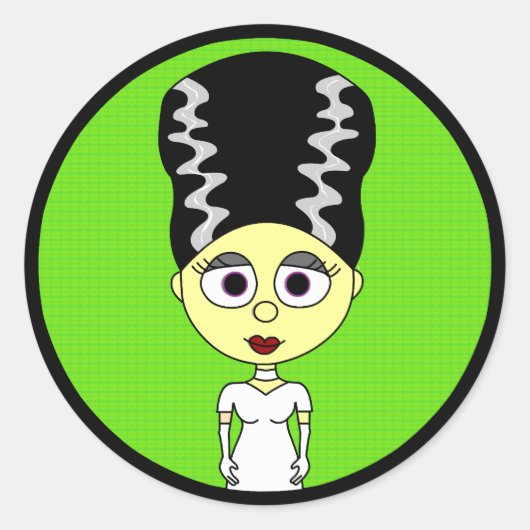 Schattigee bruid van Frankenstein Ronde Sticker (Voorkant)