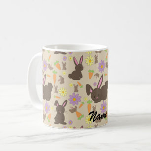 Schattigee Bruine Bunny Rabbit Pattern Print Koffiemok