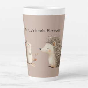 Schattigee Bruine Cream Hedgehog Mouse Beste Vrien Latte Mok