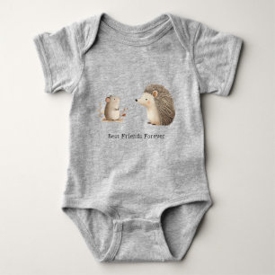 Schattigee Bruine Cream Hedgehog Mouse Beste Vrien Romper