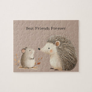 Schattigee Bruine Cream Hedgehog Mouse Legpuzzel