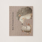 Schattigee Bruine Cream Hedgehog Mouse Legpuzzel (Verticaal)