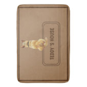 Schattigee Bruine Hond Puppy Teken Huis aangepaste Badmat (Voorkant Verticaal)