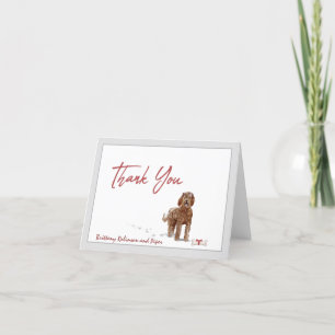 Schattigee Bruine Labradoodle Hond Personaliseer B Bedankkaart