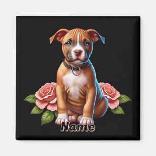 Schattigee bruine puppy met Rozen Magneet