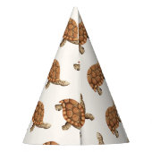Schattigee bruine schildpad verjaardag feesthoedjes (Achterkant)